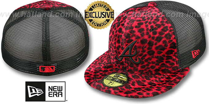 Braves CHEETAH 'ANIMAL-FUR MESH-BACK' Fitted Hat by New Era