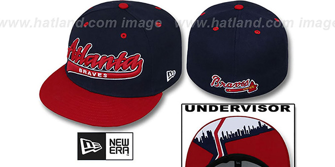 Braves 'CITY-SCRIPT' Navy-Red Fitted Hat by New Era