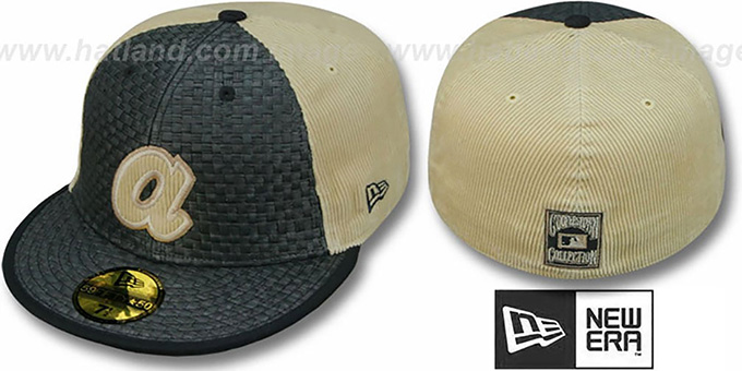 Braves COOP 'WEAVE-N-CORD' Fitted Hat by New Era - black-tan