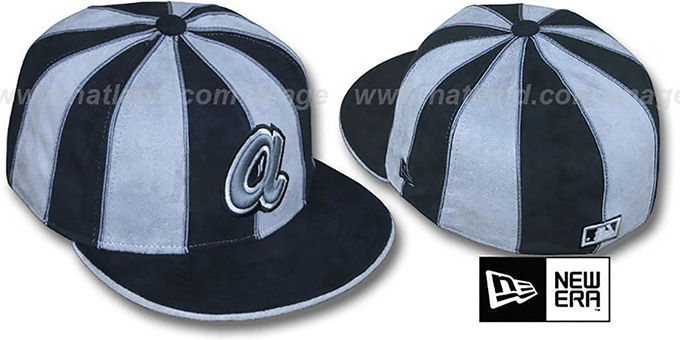 Braves COOPERSTOWN 'SUEDE 12-PACK' Black-Grey Fitted Hat by New Era