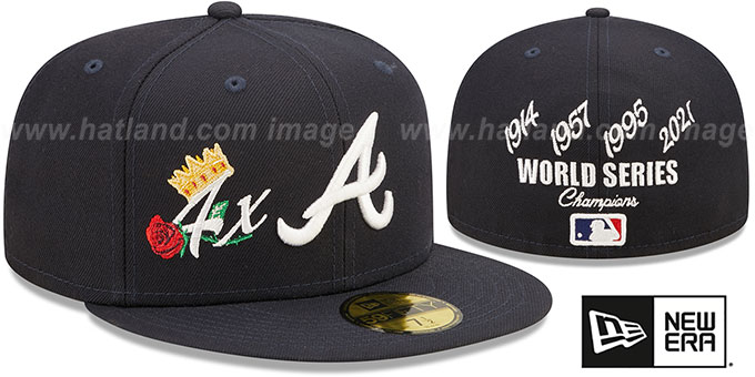 Braves 'CROWN CHAMPS' Navy Fitted Hat by New Era