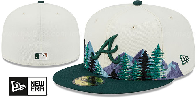 Braves 'EVERGREEN' White-Green Fitted Hat by New Era