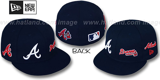 Braves 'EVOLUTION' Fitted Hat by New Era - navy