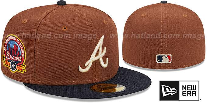 Braves 'HARVEST SIDE-PATCH' Brown-Navy Fitted Hat by New Era