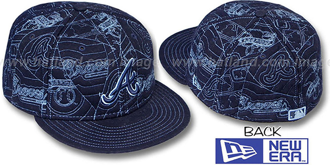 Braves 'MELTON PUFFY' Navy Fitted Hat by New Era