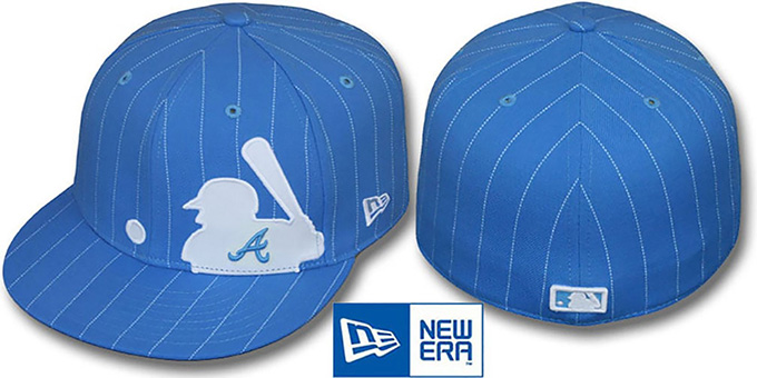 Braves 'MLB SILHOUETTE PINSTRIPE' Sky-White Fitted Hat by New Era