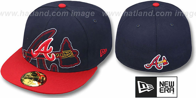 Braves 'NEW MIXIN' Navy-Red Fitted Hat by New Era