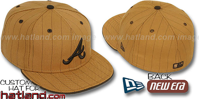 Braves 'PINSTRIPE' Wheat-Brown Fitted Hat by New Era