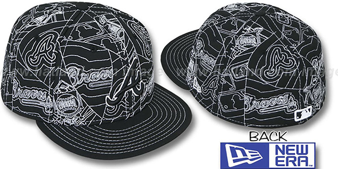 Braves 'PUFFY REMIX' Black-White Fitted Hat by New Era