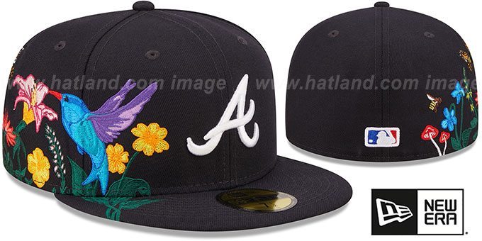 Braves 'SIDE-BLOOM' Navy Fitted Hat by New Era