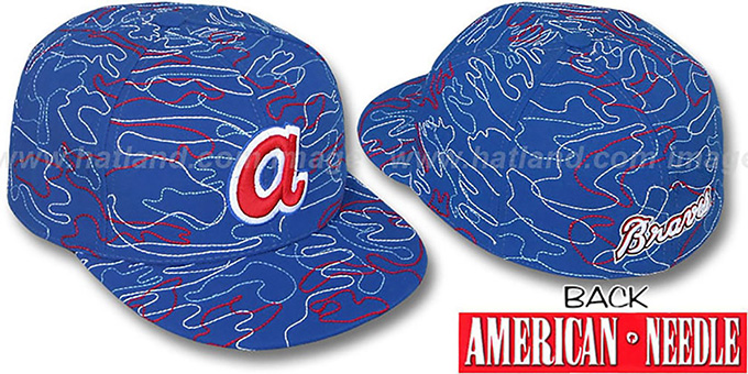 Braves 'SILLY STRING ALL-OVER' Royal Fitted Hat by American Needle