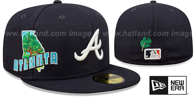 Braves 'STATEVIEW' Navy Fitted Hat by New Era