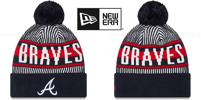 Braves 'STRIPED' Knit Beanie Hat by New Era