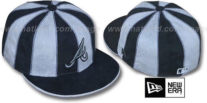 Braves 'SUEDE 12-PACK' Black-Grey Fitted Hat by New Era