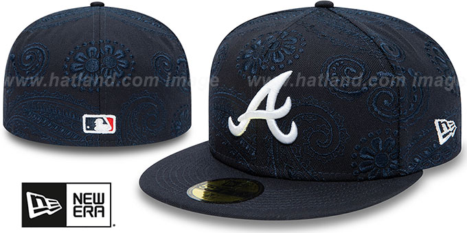 Braves 'SWIRL' Navy Fitted Hat by New Era