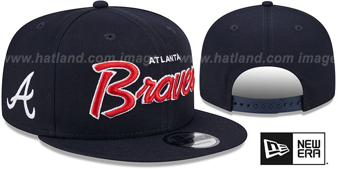 Braves 'TEAM-SCRIPT SNAPBACK' Navy Hat by New Era