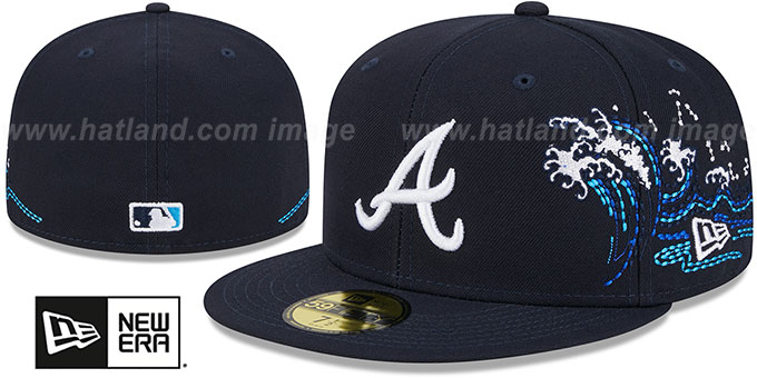 Braves 'TONAL WAVE' Navy Fitted Hat by New Era