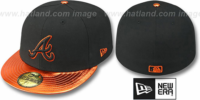 Braves 'VIZATION' Black-Orange Fitted Hat by New Era