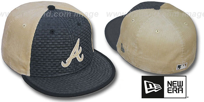 Braves 'WEAVE-N-CORD' Fitted Hat by New Era - black-tan