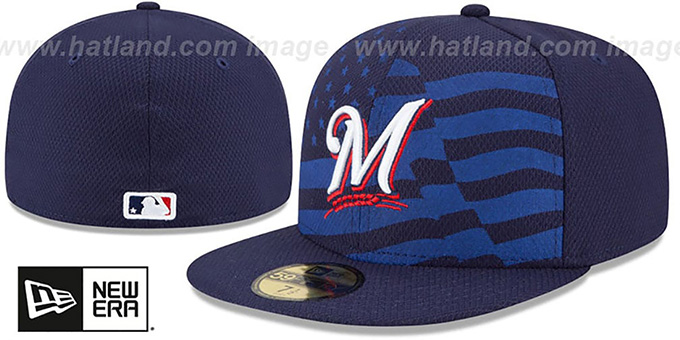 Brewers '2015 JULY 4TH STARS N STRIPES' Hat by New Era