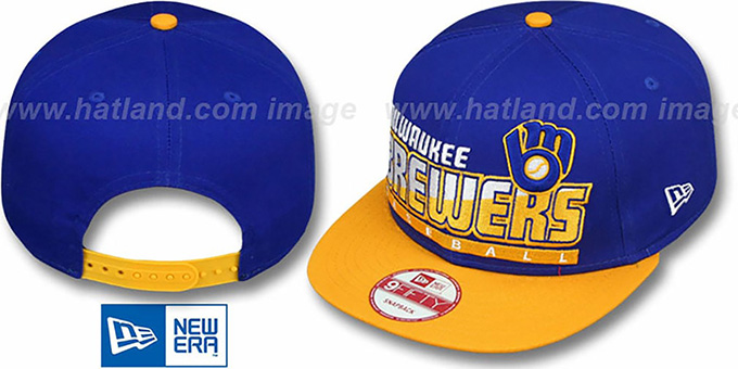 Brewers COOP 'SLICE-N-DICE SNAPBACK' Royal-Gold Hat by New Era