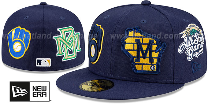 Brewers 'EVOLUTION-PATCHES' Navy Fitted Hat by New Era