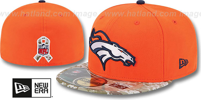 Broncos '2014 SALUTE-TO-SERVICE' Orange-Desert Fitted Hat by New Era