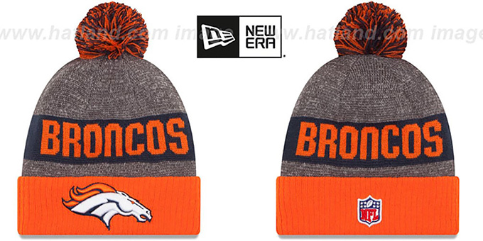 Broncos '2016 STADIUM' Orange-Navy-Grey Knit Beanie Hat by New Era