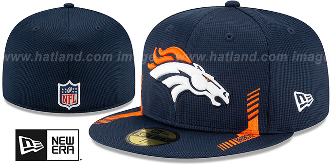 Broncos '2021 NFL SIDELINE HOME' Navy Fitted Hat by New Era