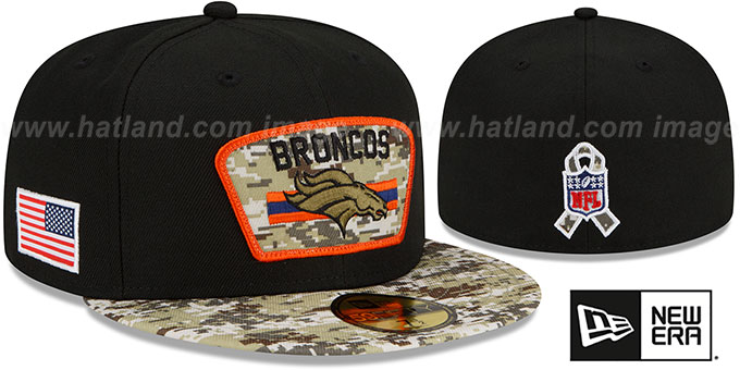 Broncos '2021 SALUTE-TO-SERVICE' Black-Desert Fitted Hat by New Era