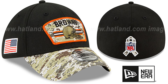 Browns '2021 SALUTE-TO-SERVICE FLEX' Black-Desert Hat by New Era