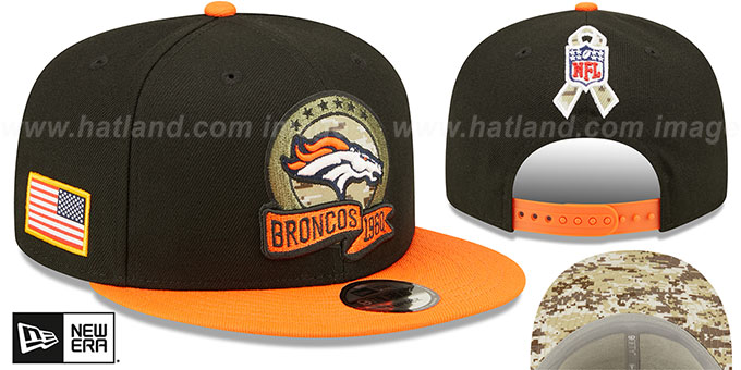 Broncos '2022 SALUTE-TO-SERVICE SNAPBACK' Black-Orange Hat by New Era