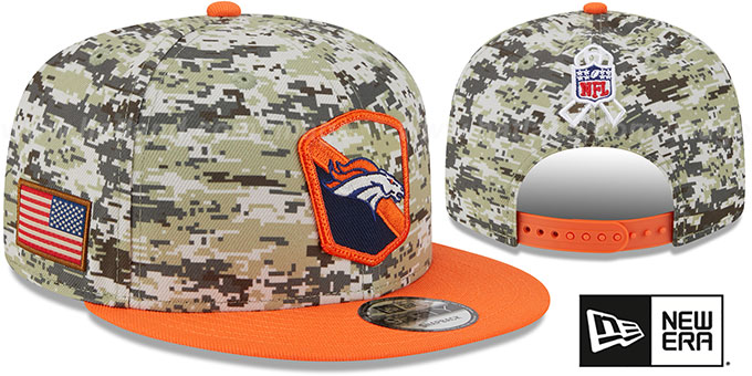 Broncos '2023 SALUTE-TO-SERVICE SNAPBACK' Camo-Orange Hat by New Era