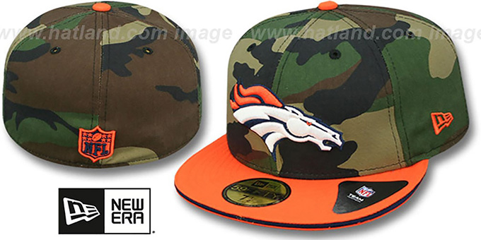 Broncos '2T SPLIT NFL TEAM-BASIC' Army-Orange Fitted Hat by New Era