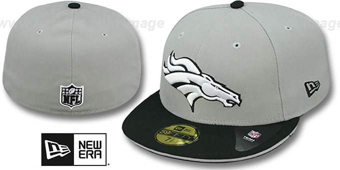 Broncos '2T SPLIT NFL TEAM-BASIC' Grey-Black Fitted Hat by New Era