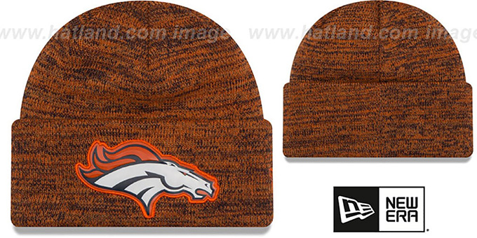 Broncos 'BEVEL' Orange-Navy Knit Beanie Hat by New Era