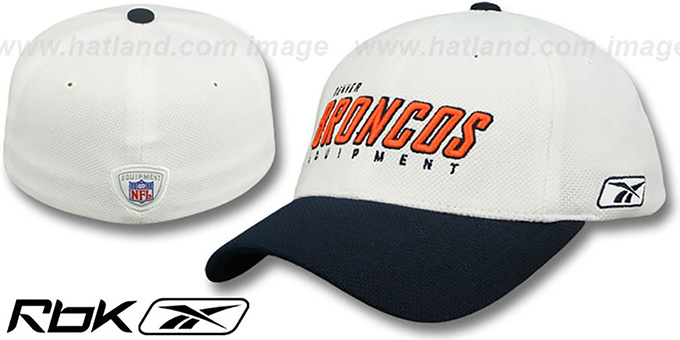 Broncos 'EQUIPMENT-FLEX' White-Navy Hat by Reebok