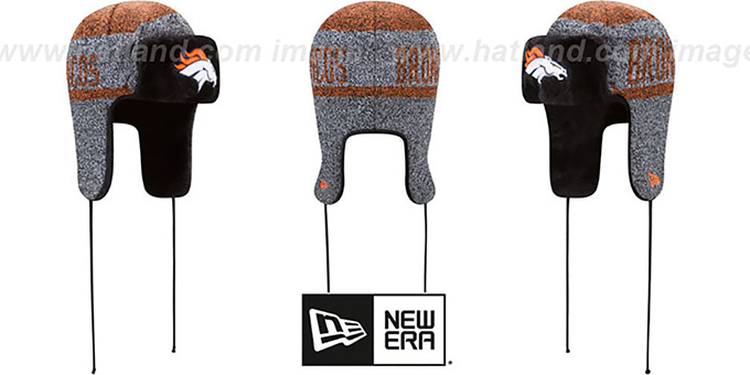 Broncos 'FROSTWORK TRAPPER' Orange Knit Hat by New Era