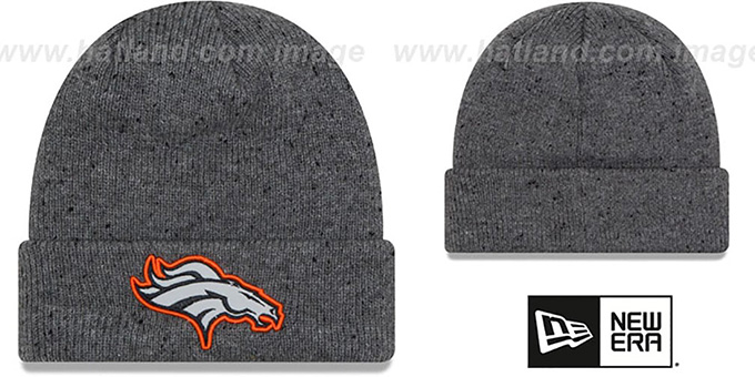 Broncos 'HEATHERED-SPEC' Grey Knit Beanie Hat by New Era