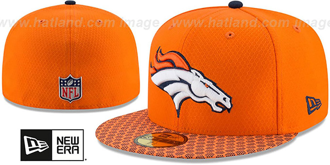 Denver Broncos HONEYCOMB STADIUM Orange Fitted Hat