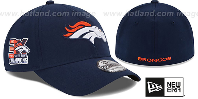 Broncos 'NFL 3X SUPER BOWL CHAMPS FLEX' Navy Hat by New Era