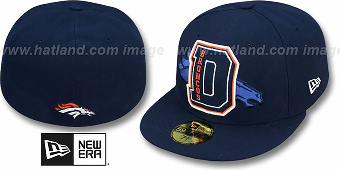 Broncos 'NFL FELTN' Navy Fitted Hat by New Era