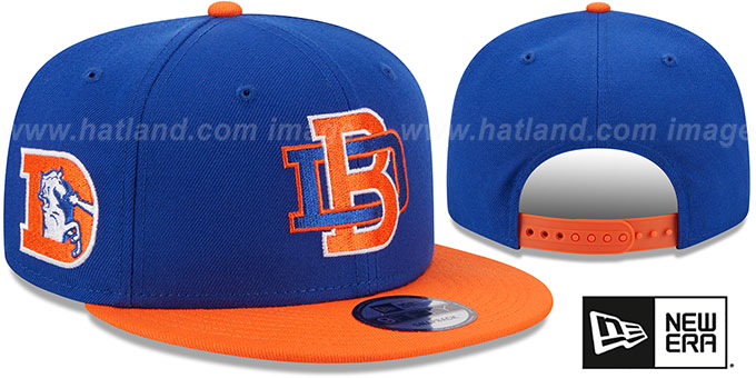 Broncos 'NFL LIGATURE SNAPBACK' Royal-Orange Hat by New Era