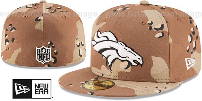 Broncos 'NFL TEAM-BASIC' Desert Storm Camo Fitted Hat by New Era