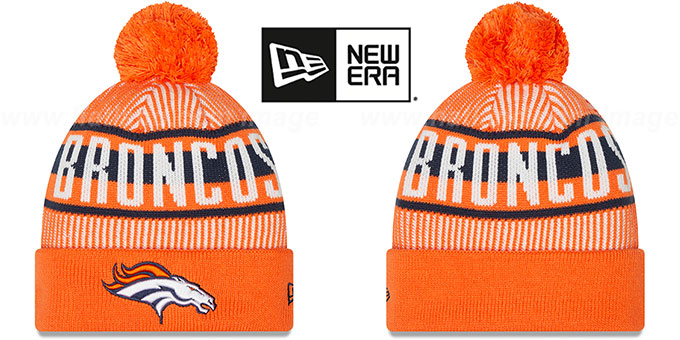 Broncos 'STRIPED' Knit Beanie Hat by New Era