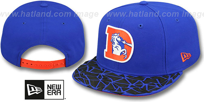 Broncos THROWBACK 'RUBBER MATTE SNAPBACK' Royal Hat by New Era