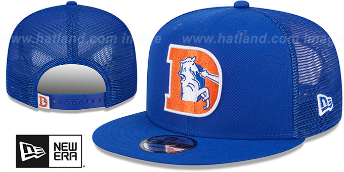 Broncos 'THROWBACK TEAM-BASIC TRUCKER SNAPBACK' Royal Hat by New Era