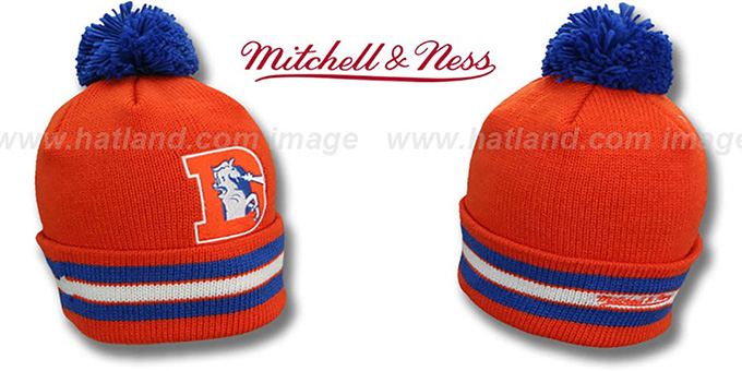 Broncos 'XL-LOGO BEANIE' Orange by Mitchell and Ness