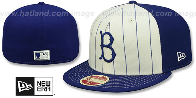 Brooklyn Dodgers 'VINTAGE-STRIPE' White-Royal Fitted Hat by New Era