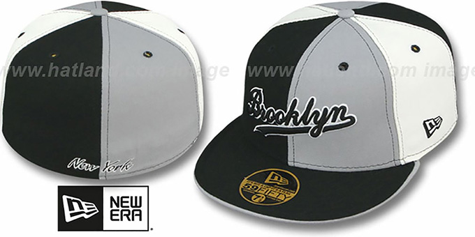 Brooklyn 'PINWHEEL-CITY' Black-Grey-White Fitted Hat by New Era